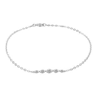 蒂芙星钻铂金PT950培育钻石手链简约镶钻手链女小众排钻百搭手链