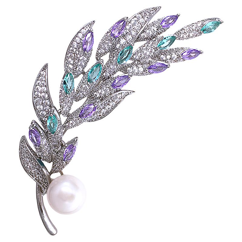 彩色羽毛胸针高档女胸花