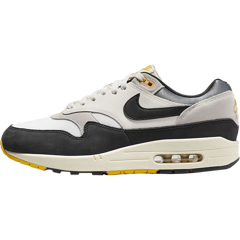 Nike/耐克Air Max 1白色黑色黄色男子复古跑步休闲鞋FN7487-133