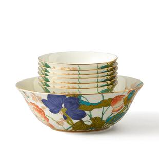 永丰源幸福和鸣7头碗具套装家用高档陶瓷饭碗面碗礼盒装