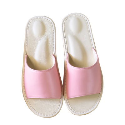 羊皮面牛皮高档全皮拖鞋防滑软底