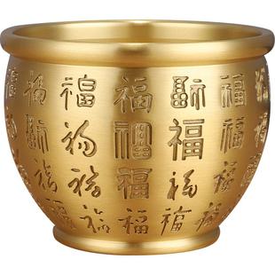 黄铜米缸百福铜缸摆件家居客厅装饰品招聚纯财特大号存钱罐聚宝盆