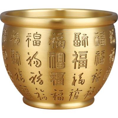 黄铜米缸聚宝盆客厅办公室铜摆件