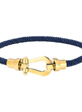 潮牌马蹄扣红色米兰线手链男女情侣转运绳编织红绳本命年新年礼物