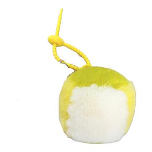 可爱獭兔毛彩色方块汽车钥匙扣挂件ins网红毛绒球书包包挂饰礼物