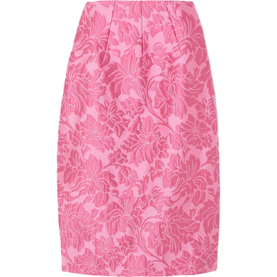 Emilia Wickstead春夏女芭比粉泡泡纱中长半身裙