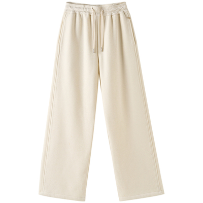 软糯慵懒亲子款加绒仿羊绒直筒裤