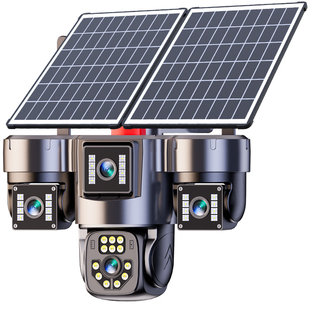 太阳能摄像监控器360度无死角室外无电无网家用高清夜视摄影头