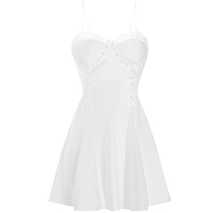 性感睡衣女款2025新款夏季高级感纯欲冰丝法式蕾丝吊带睡裙套装春