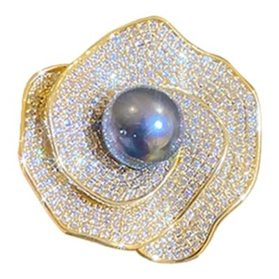 小香风珍珠山茶花胸针衣服配饰品