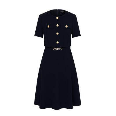 【naia醋酸】Scofield女装香风气质长裙假两件白色连衣裙女夏