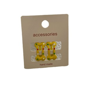 韩版儿童奶油色波点骨头迷你小发夹可爱宝宝卡通刘海侧边夹碎发夹