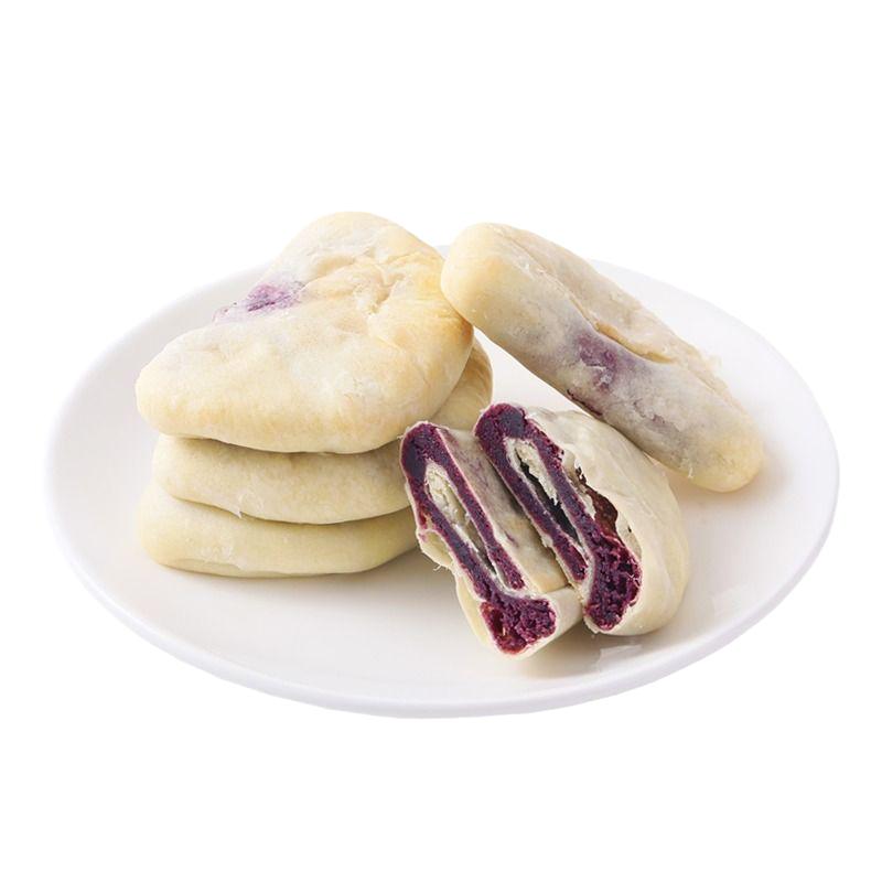 紫薯芋泥饼全麦燕麦奇亚籽五黑低0无蔗糖脂饱腹抗饿代餐早餐糕点