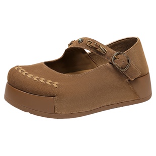 金利来厚底勃肯鞋女2026春季新款女鞋复古大头鞋增高休闲玛丽珍鞋