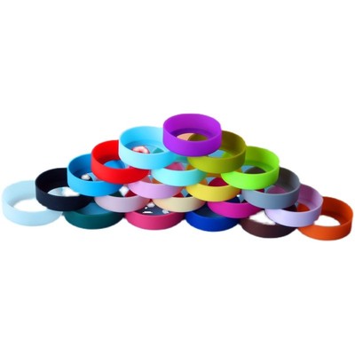 直筒硅胶杯套玻璃水杯防滑套耐热防烫水杯圈保护套通用茶杯隔热套