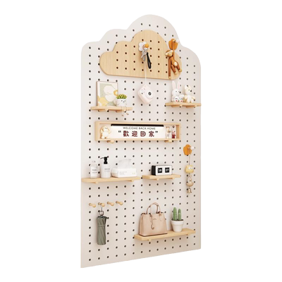 实木洞洞板置物架可定制