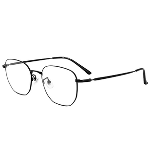 克莉伦丝 钛材近视眼镜文艺多边形眼镜框架可配度数时尚显瘦89168