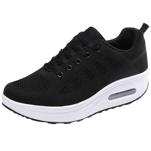 睿登网面加绒运动鞋厚底摇摇鞋保暖妈妈健步旅游休闲鞋女2025冬季