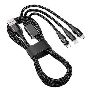 TAFIQ100W充电线一拖三数据线三合一6A快充冲适用苹果iPhone15华为荣耀typec小米手机vivo多头功能充电宝车载