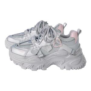 星期六厚底增高老爹鞋女2025新款百搭透气休闲鞋轻便爱心运动鞋女