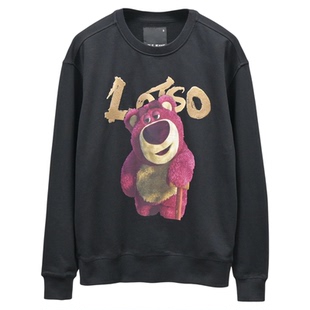 25秋季草莓熊新款ABLE JEANS男女潮流套头刺绣卫衣印花宽松版上衣