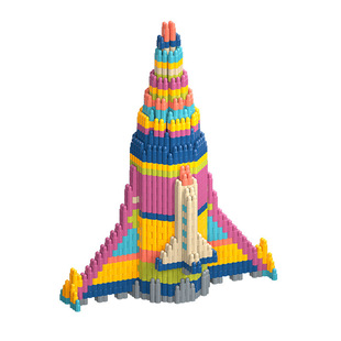 火箭子弹头桌面拼装积木儿童益智玩具男孩拼插塑料幼儿园大号加厚