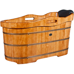 尚田泡澡木桶浴桶家用实木浴缸深泡成人洗澡沐桶泡澡桶方舟STT184
