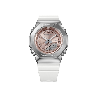 卡西欧银粉金属八角手表