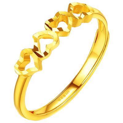 谢瑞麟tsl心连心婚庆足金戒指