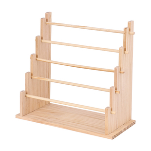 手账胶带桌面收纳架网红清新小麻薯贴纸手账册木质多层阶梯置物架