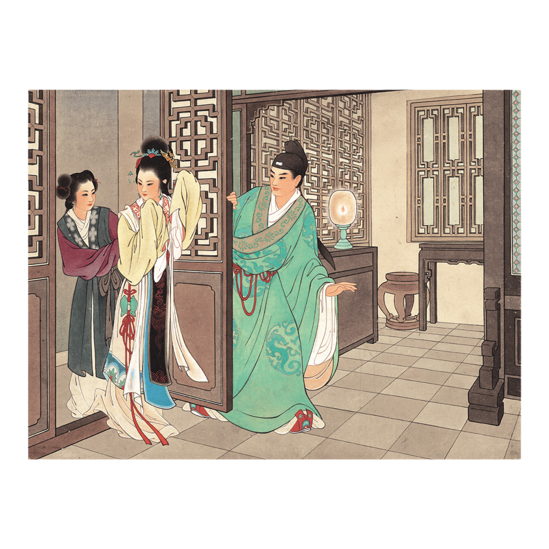 王淑晖西厢记宣纸人物画芯高清