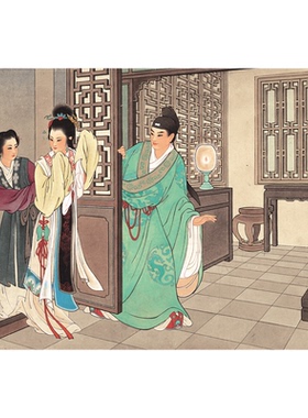 王淑晖西厢记宣纸人物画芯高清