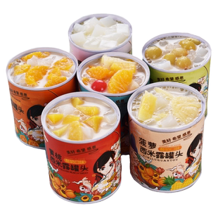 酸奶西米露水果罐头200g*6罐装正品整箱黄桃椰果什锦