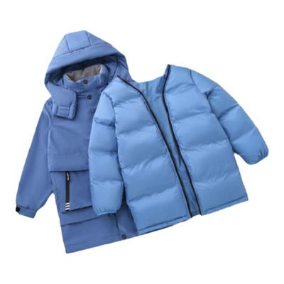 象老大男童羽绒服中长款加厚可拆