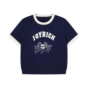 JOYRICH女士美式镂空短袖针织衫短款上衣T恤25春秋新款