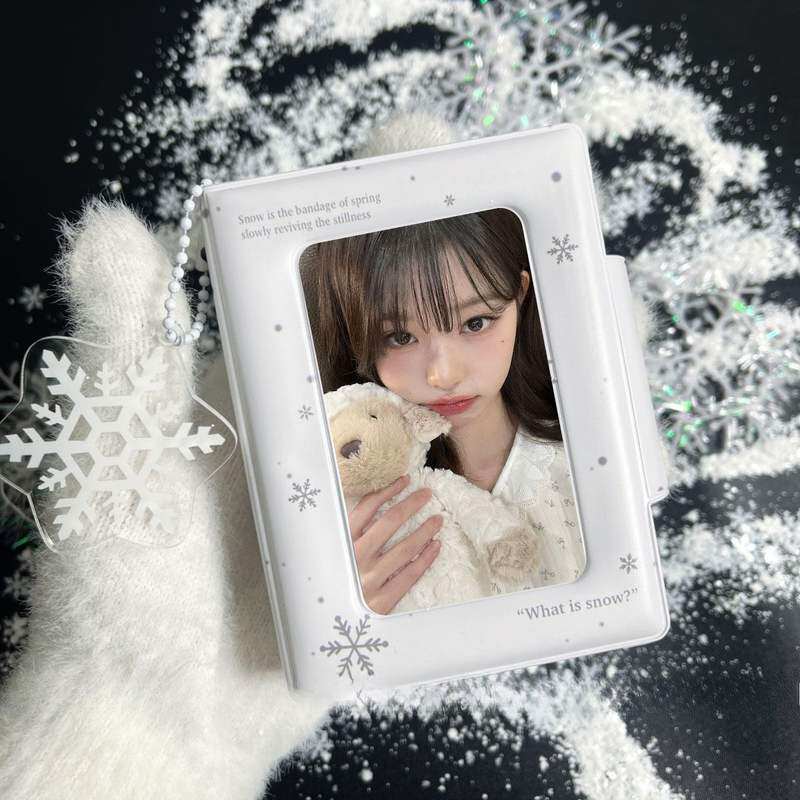 新款ins雪花卡册PVC加厚3寸小卡追星爱豆卡包拍立得单宫格收纳册