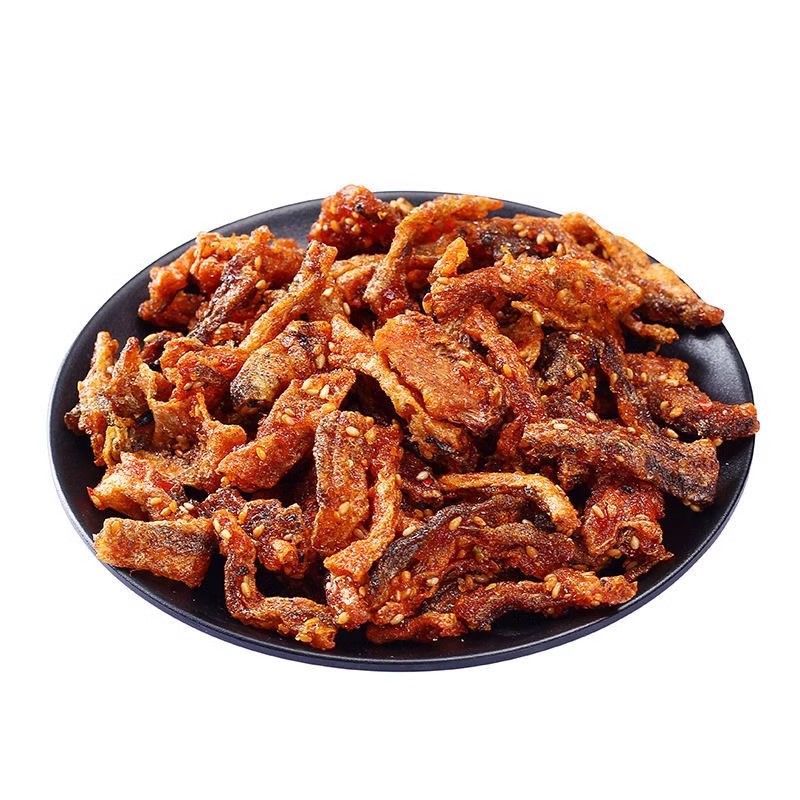 蜜汁香辣甜辣鳕鱼皮大袋装即食海味零食追剧解馋年货酥脆鱼皮小吃