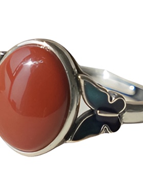 蝶舞原创中式925银蝴蝶戒指