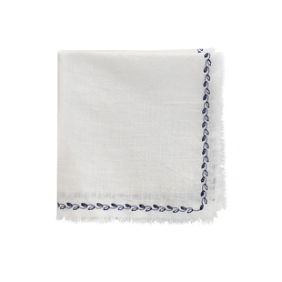 WOOKEN 肌理感 厚款唐草苎麻棉法式餐巾纯色西餐口布茶巾高档定制