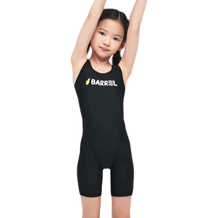 韩国BARREL新款儿童连体泳衣女童专业训练竞速女孩游泳馆竞技专用