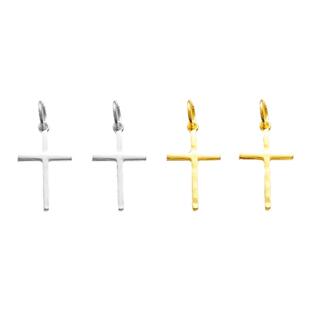 S925纯银精致光面十字架吊坠小挂件DIY水晶手链锁骨链项链银饰