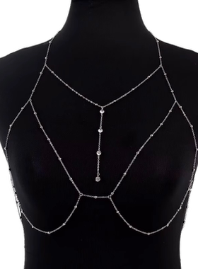 欧美时尚闪钻bikini胸链女