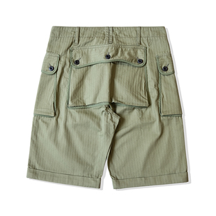 红风 美式复古短裤男p44军官裤宽松多袋五分裤休闲工装裤夏季潮