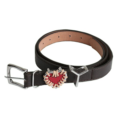 YP红桃心金属牛皮ins风情侣皮带