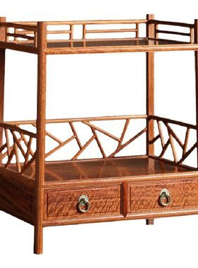 缅甸花梨冰裂双抽带红木家具柜子