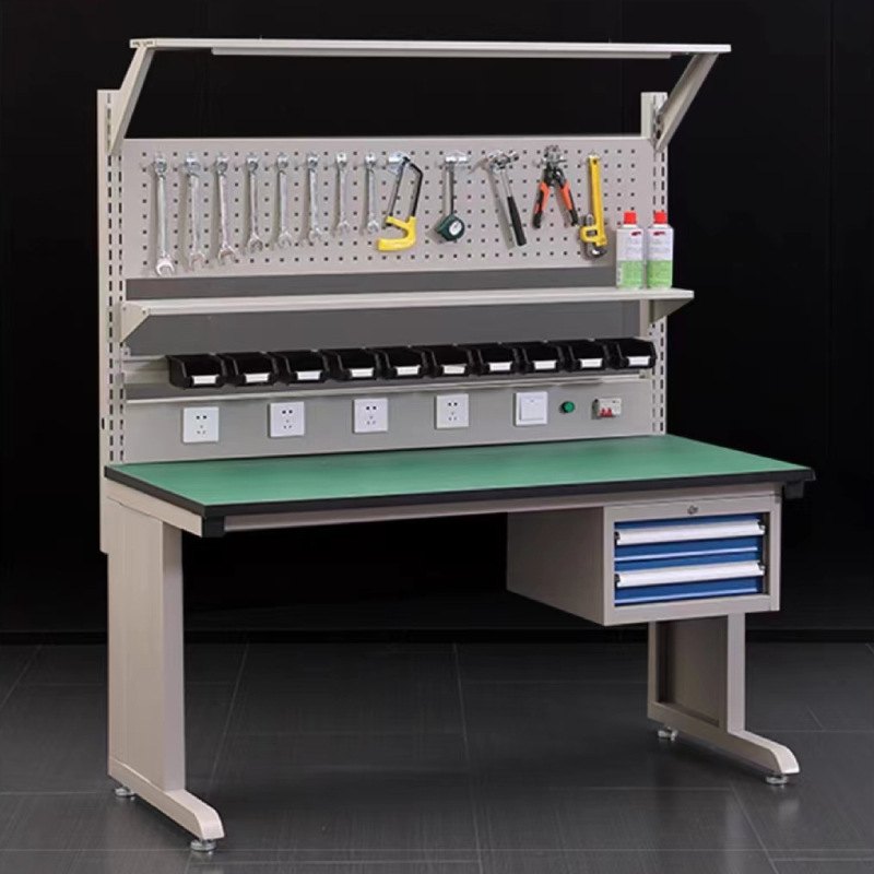 防静电轻型工作台带灯工厂桌子车间装配流水线维修检测操作实验台