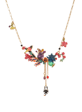 女项链流苏水晶宝石小鸟蝎子花朵