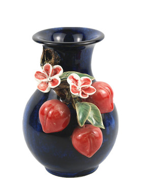 陶瓷水培花插客厅桃子摆件送礼