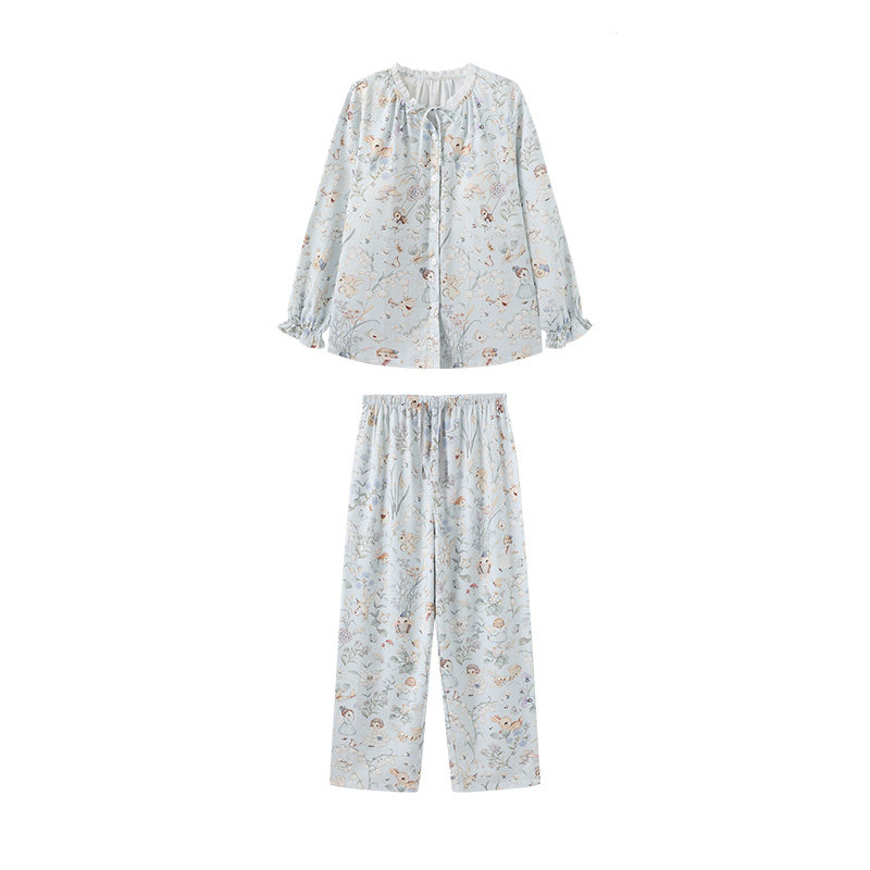 家居服套装睡衣带杯垫oakfamily