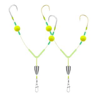 子弹铅反离底双钩线组伊势尼金海夕鱼钩浮球珠珠野钓防缠绕抗走水